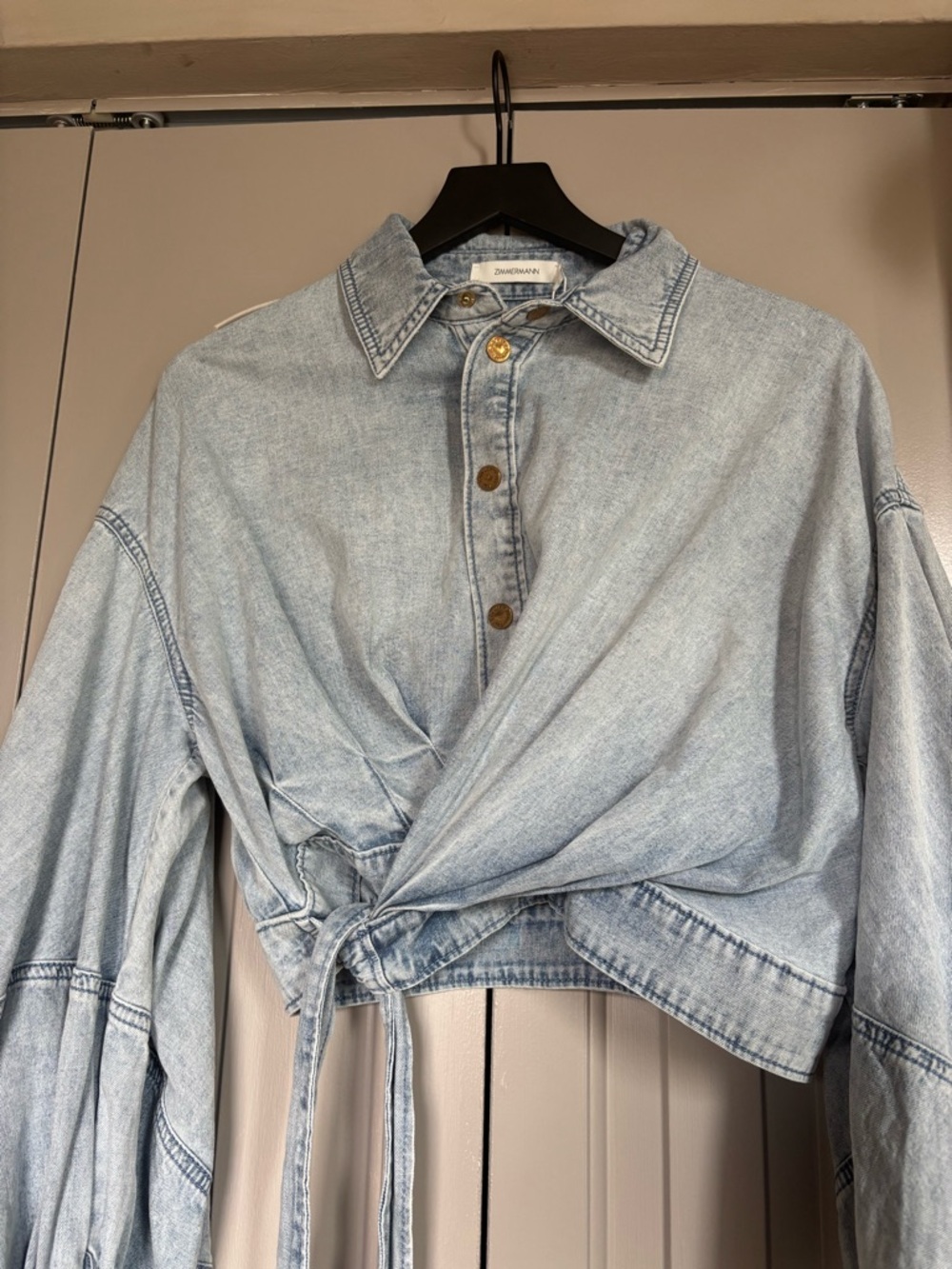 Rebellion Zimmermann Denim Wrap Top - Picture 6 of 11